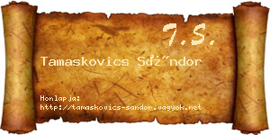 Tamaskovics Sándor névjegykártya