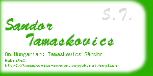 sandor tamaskovics business card